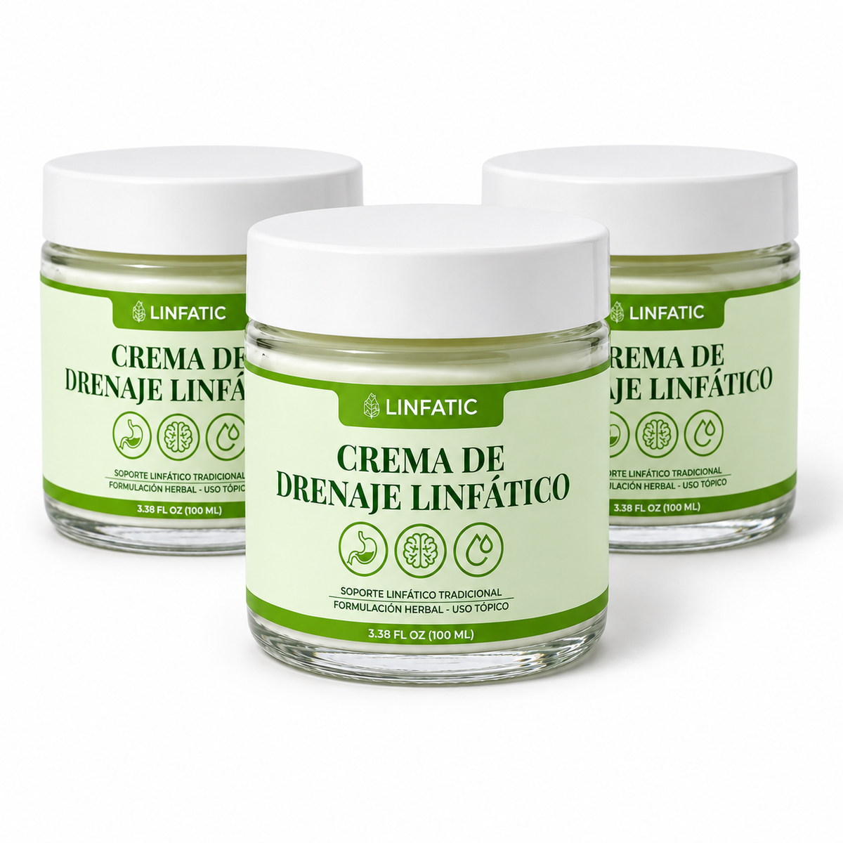 Tres frascos de Crema de Drenaje Linfático